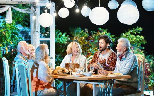 Family having a dinner party