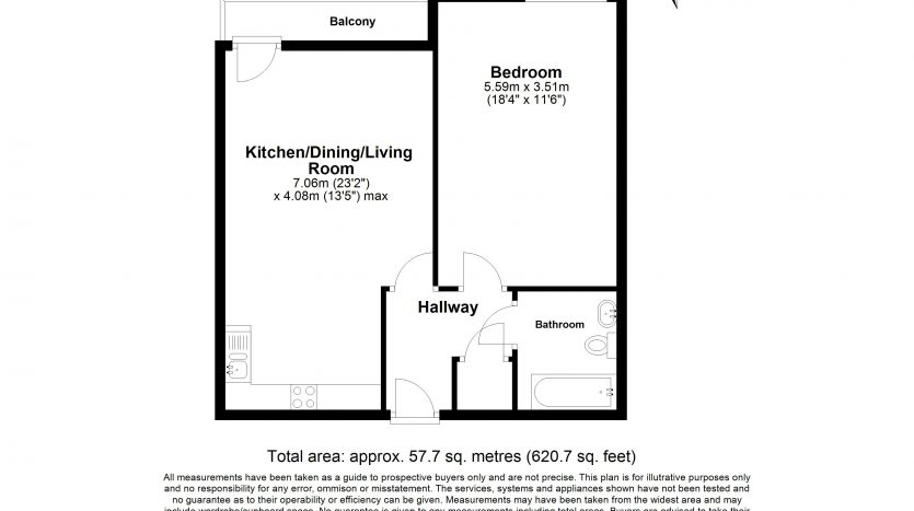 1 Bedroom  For Sale in Flat 715, London, E14 