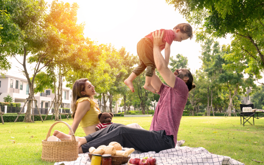 happy Family spending time on summer day